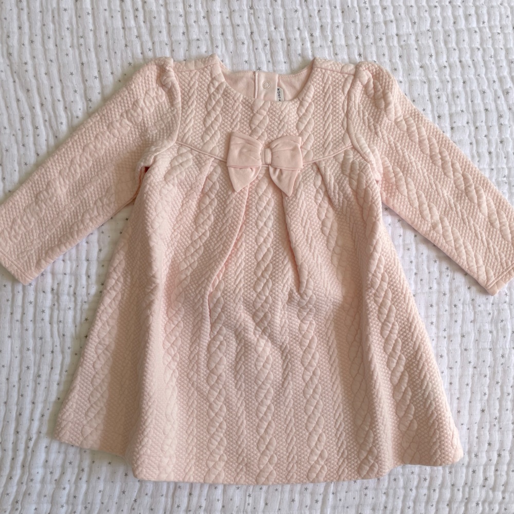 NWT Janie and Jack Girls Pink Dress w/ Bow